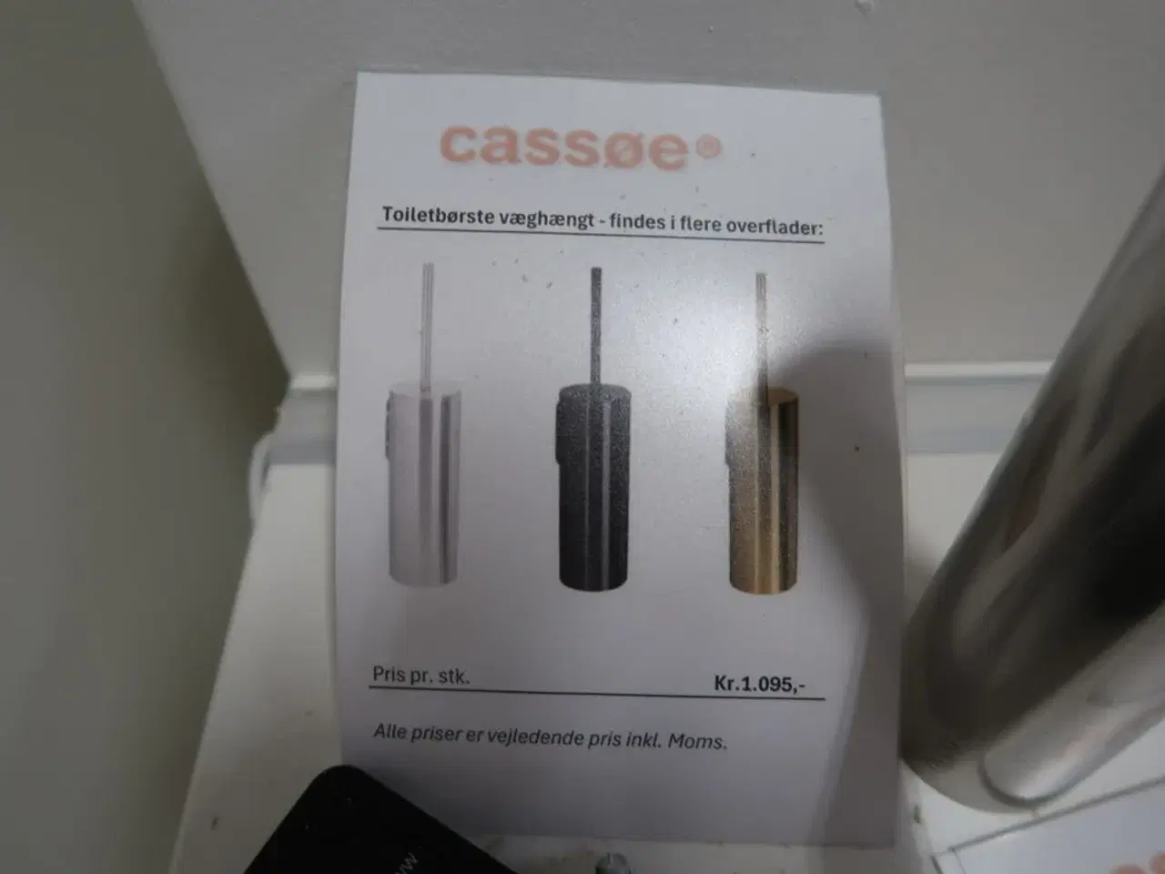 Billede 6 - Krog, papirholder, håndklædestang, toiletbørste Gunmetal CASSØE Noba
