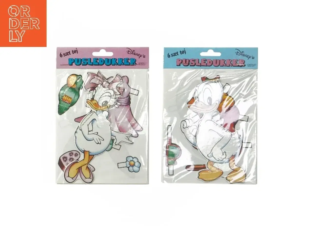 Billede 1 - Disney pusledukker med tøj fra Disney (str. 18,5x12,5 cm)