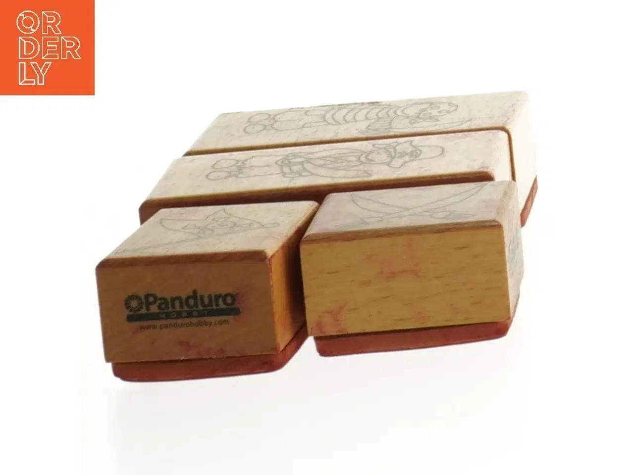 Billede 4 - Stempelsæt med piratmotiver fra Panduro (str. 9 x 6 cm - 4 x 4 cm)