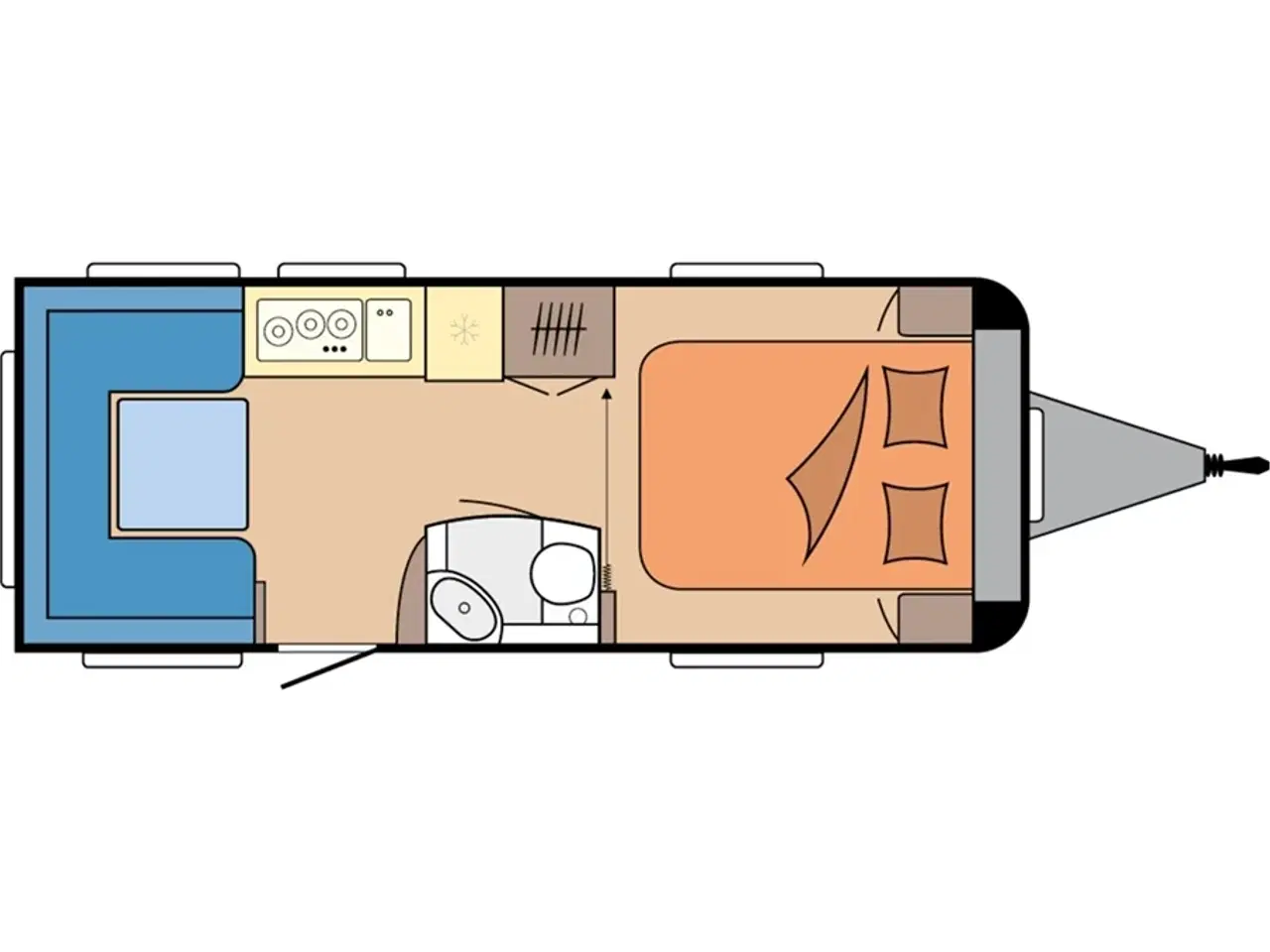 Billede 2 - 2026 - Hobby Excellent Edition 540 UFF Lækker Hobby med fritstående dobbeltseng og rundsiddegruppe fra Hinshøj Caravan
