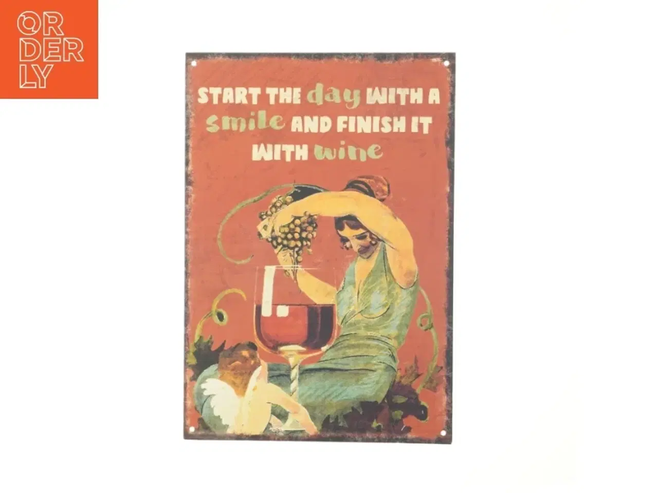 Billede 1 - Metalplakat med vinmotiv fra Retro Gift (str. 39x27 cm)