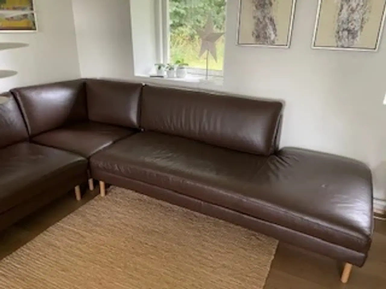 Billede 2 - Læder hjørnesofa med open end -