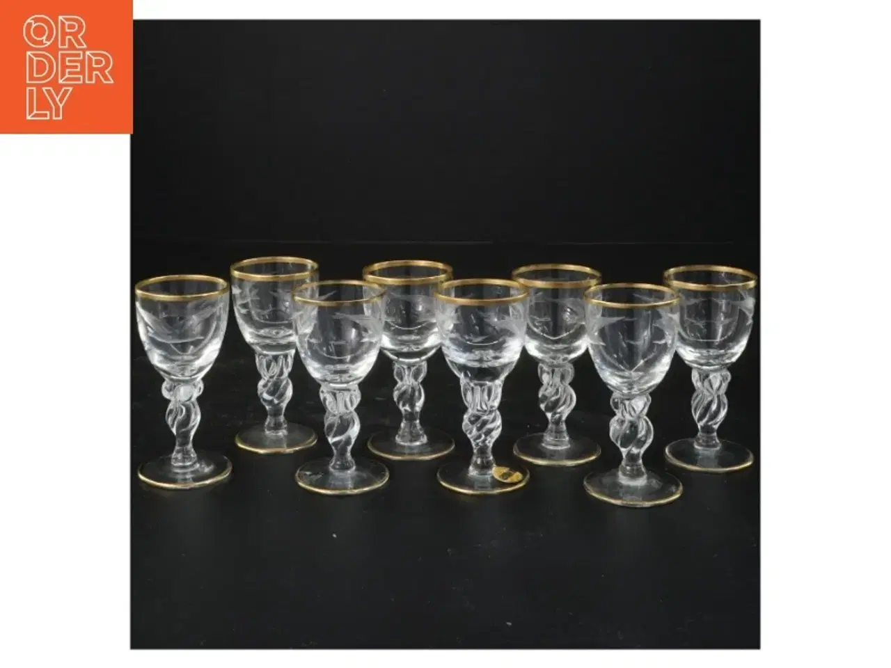Billede 1 - lyngby glas med guldkant"måge"(str. 8x4 cm)