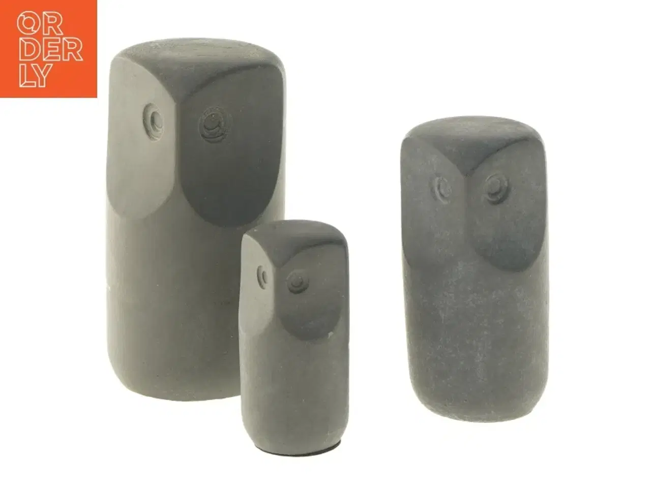 Billede 1 - Sæt af tre dekorative uglefigurer (str. 14,5x7&12x6&9x4 cm)