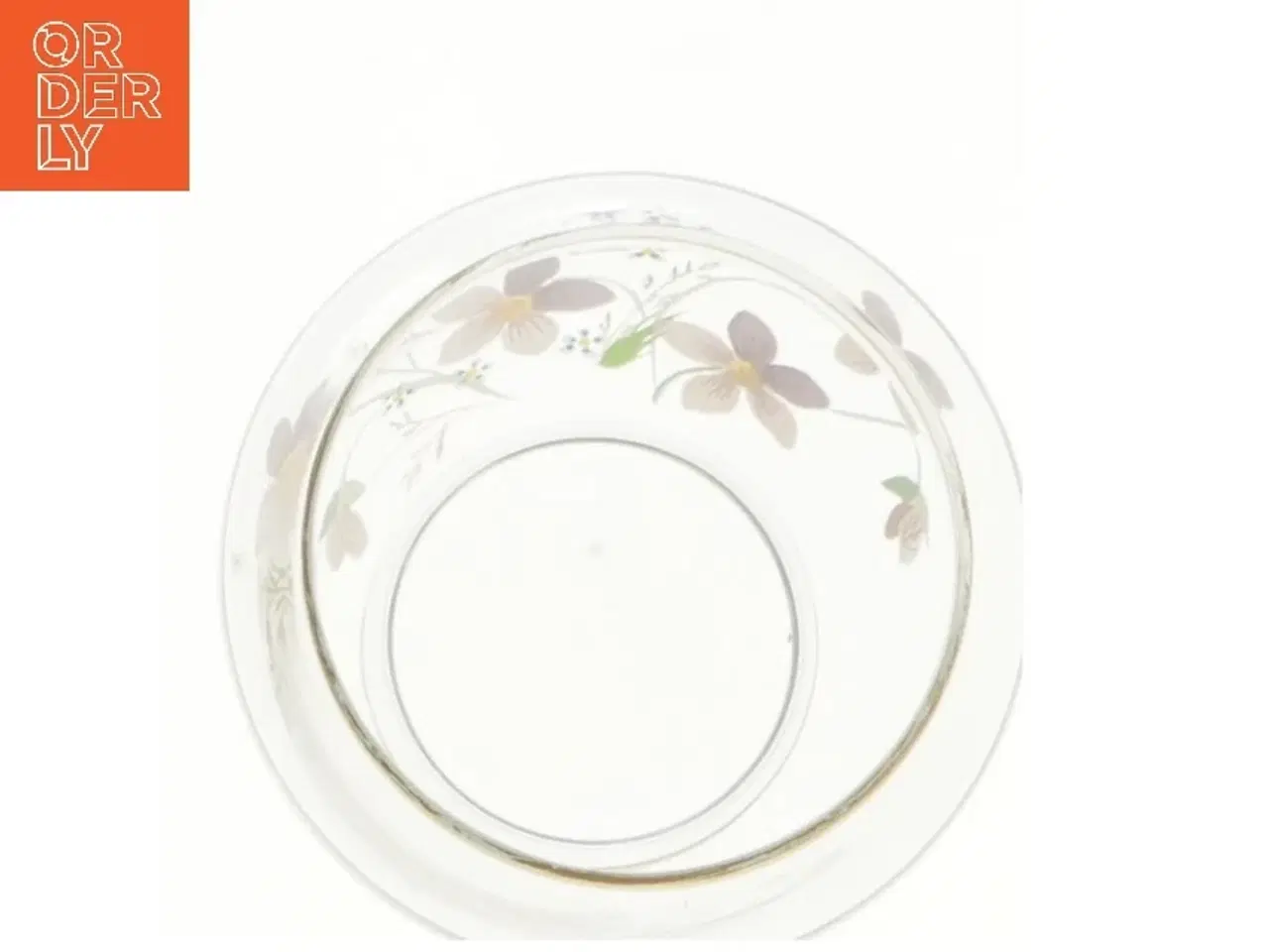 Billede 2 - Dekorativ glasvase med blomsterdesign (str. Ø 11x10 cm)