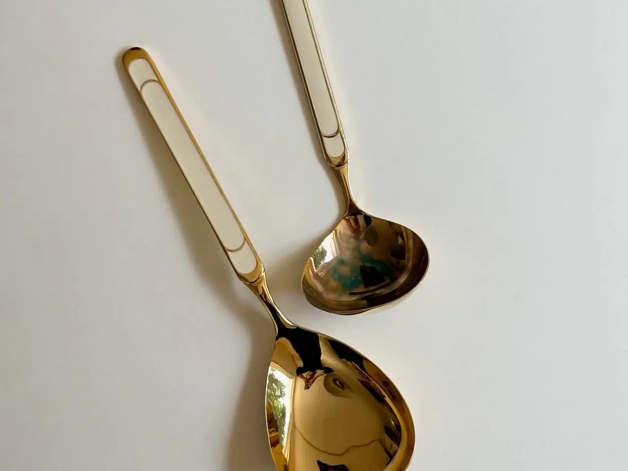 Billede 1 - Serveringssæt, guldbelagt