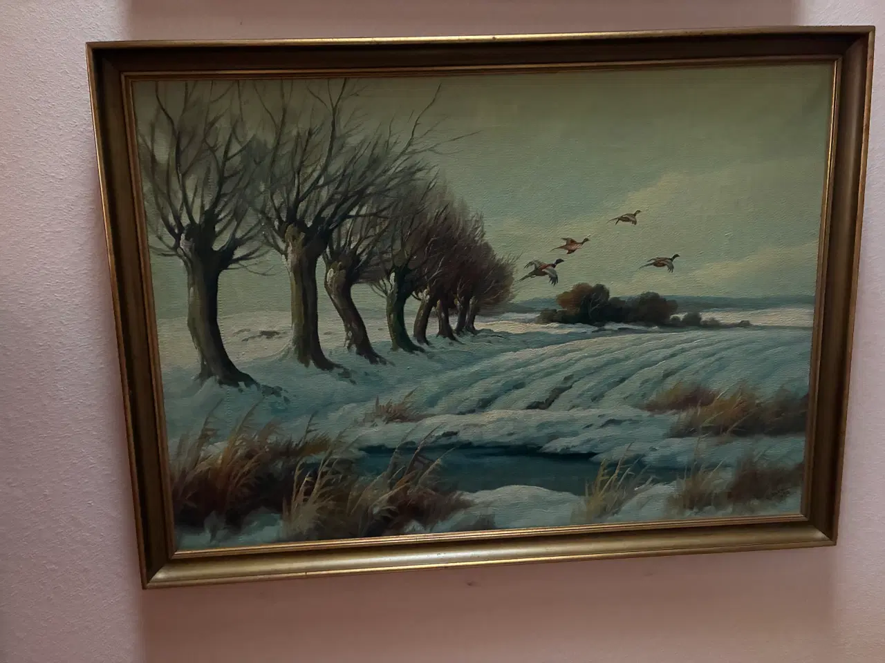 Billede 1 - Oliemaleri af C Svendsen 1938 i guldramme