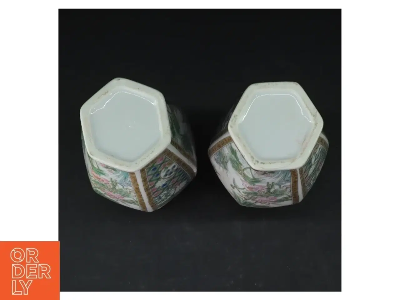 Billede 3 - Porcelænsvaser med blomstermotiver (str. 21 cm)