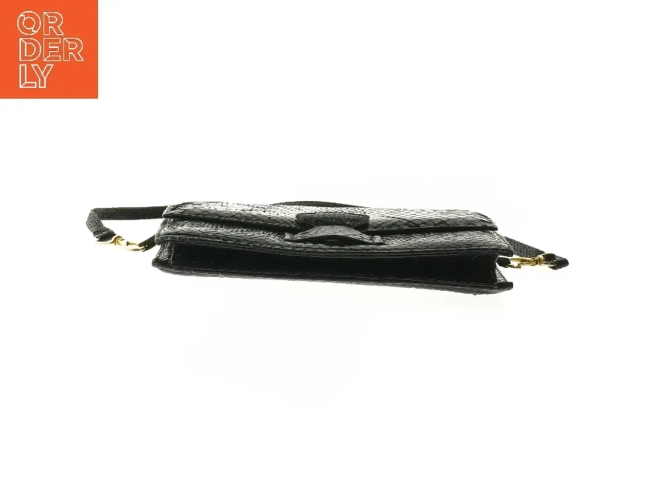 Billede 8 - Sort slangeskindstaske/clutch (str. 25 x 16,5 cm)