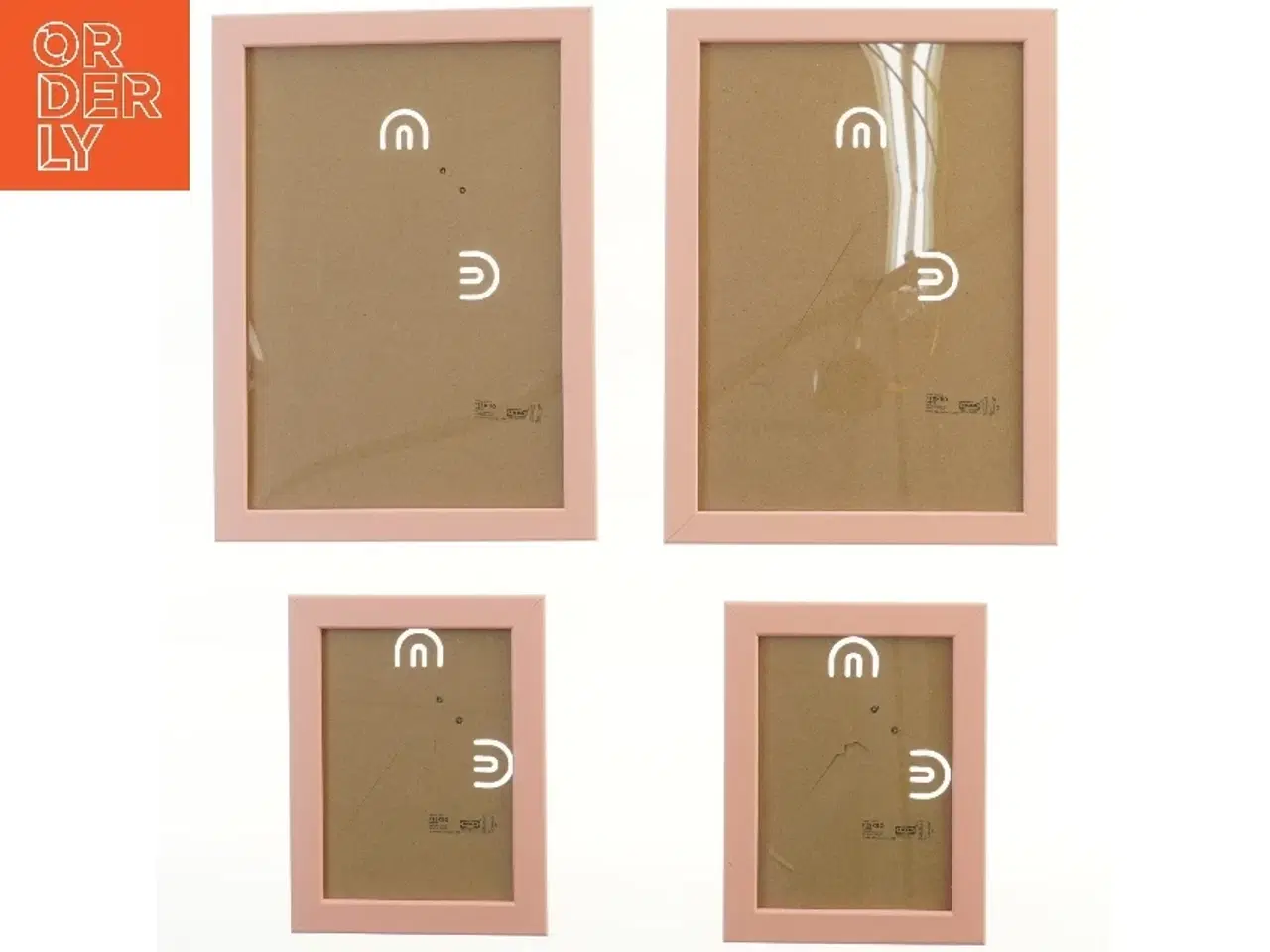 Billede 1 - 4 stk. lyserøde billedrammer fra IKEA (str. 2 stk 13x18 & 2 stk 33,5x24 cm)
