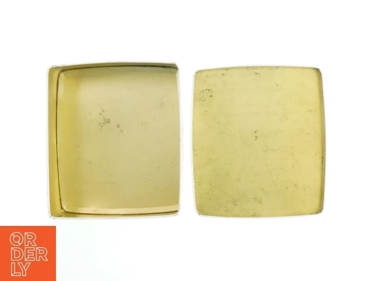 Billede 5 - Vintage Rektangulær metalæske med blomsterdesign (str. 24,5 x 21,5 cm)