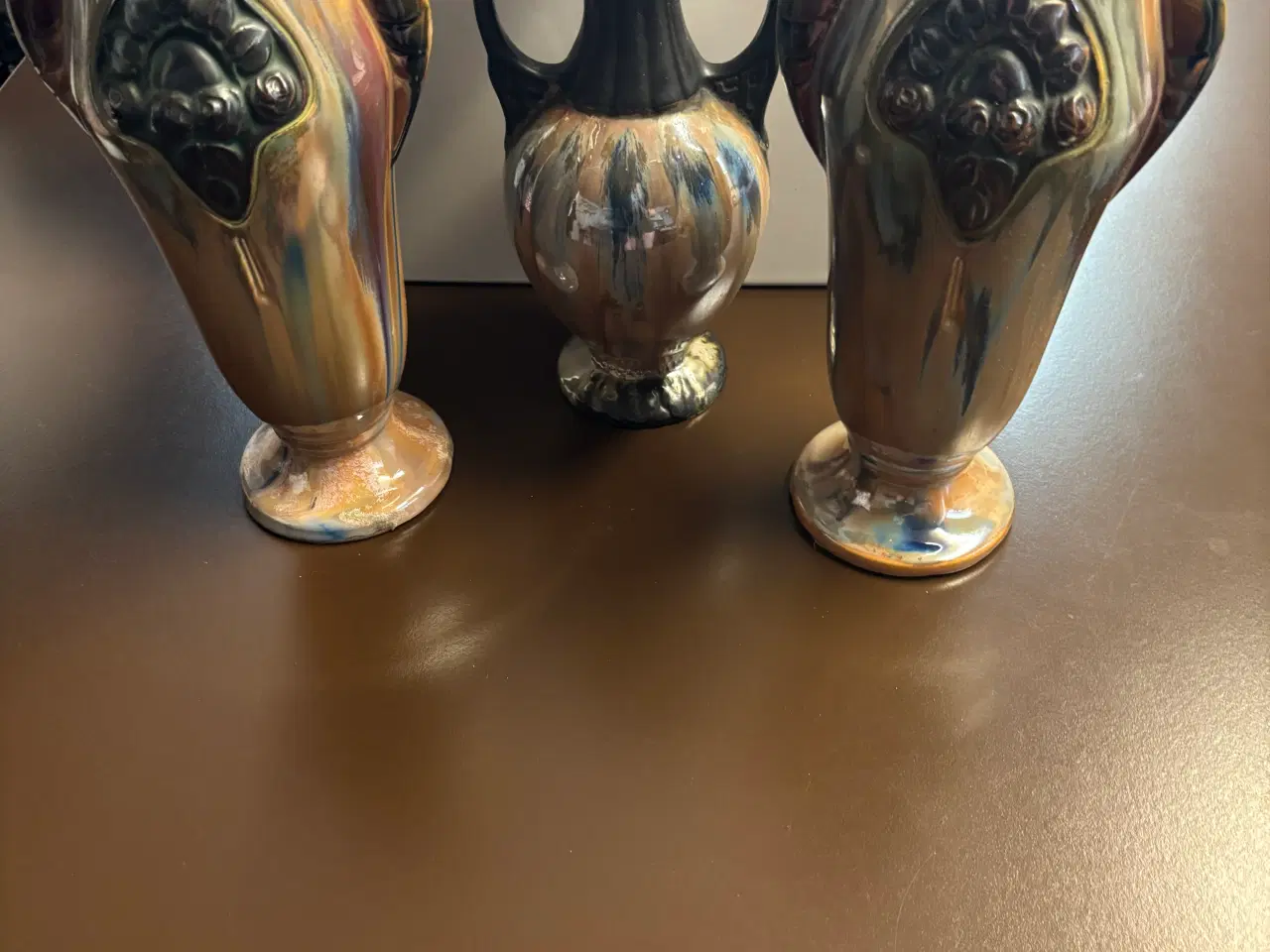 Billede 1 - 3 vaser i belgisk fajance fra 1930'erne (art deco)