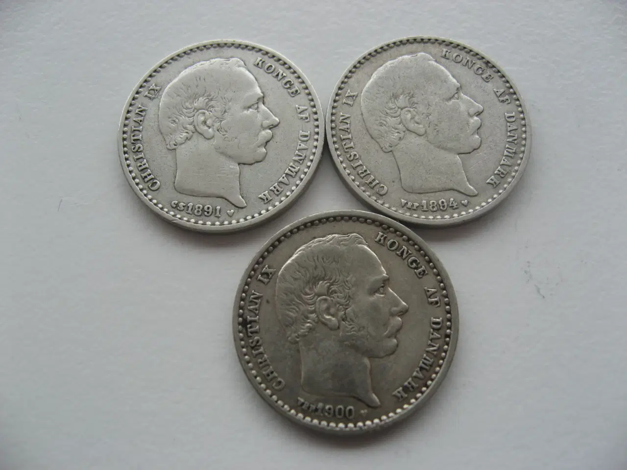 Billede 1 - Flotte/Pæne delfin sølv 25 ører 1891,1894,1900