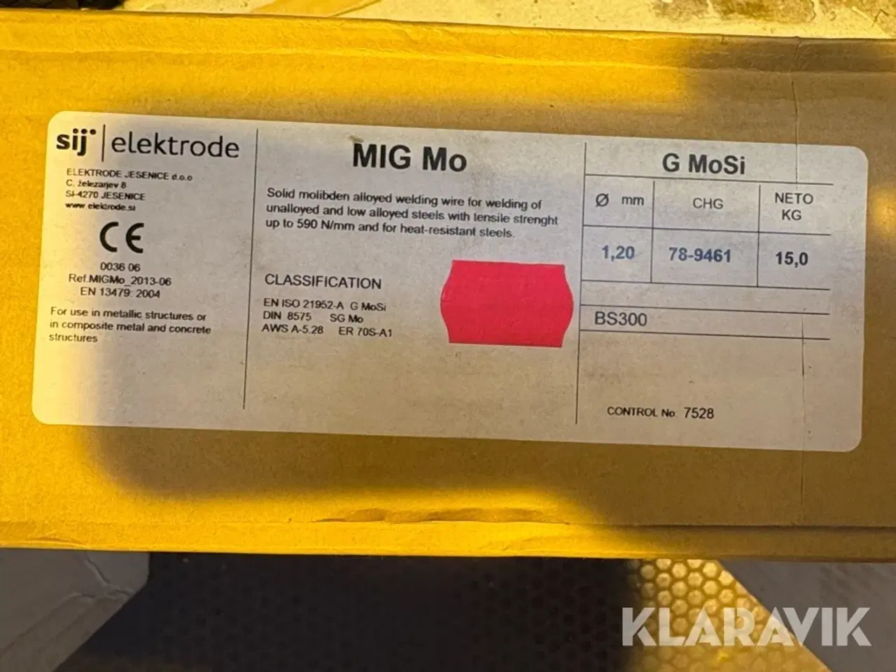 Billede 2 - Svejsetråd Sji elektrode MIG Mo