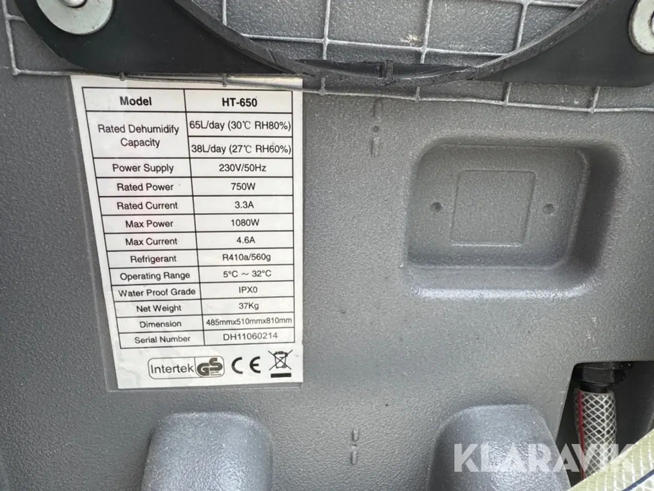 Billede 3 - Affugter Intertek Ht650