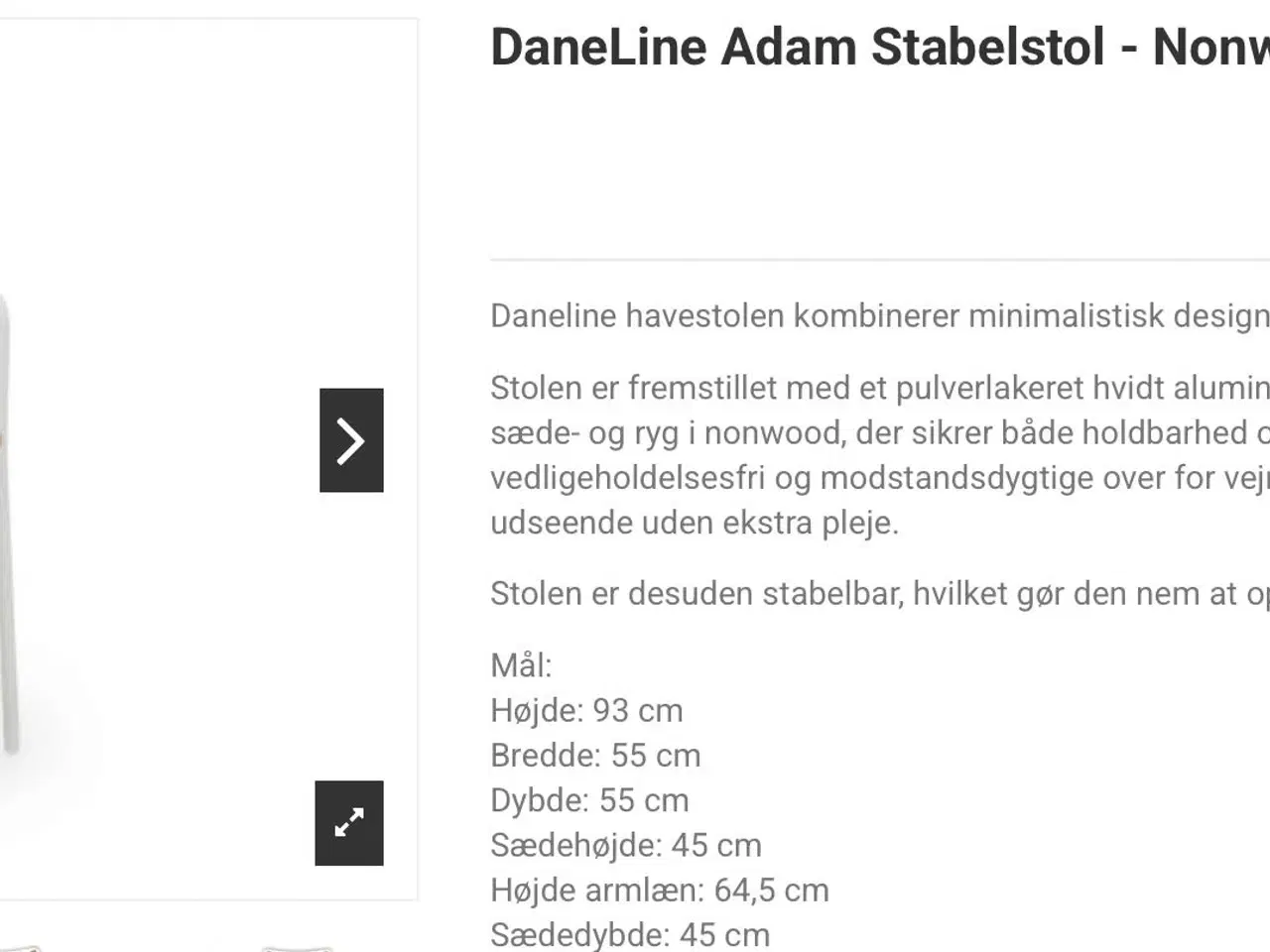 Billede 4 - Havestole i hvide eller grå 