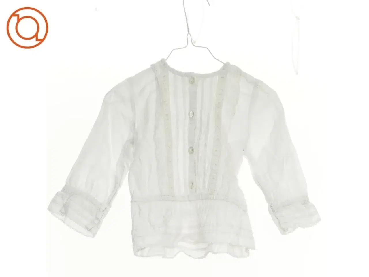 Billede 1 - Hippie-bluse med blonder, flæser og knapper, H&M (str. 80)