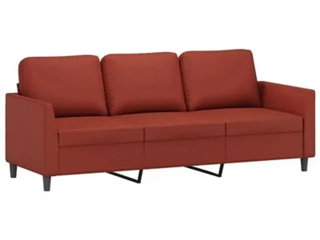 Billede 1 - vidaXL 3-personers sofa 180 cm kunstlæder vinrød
