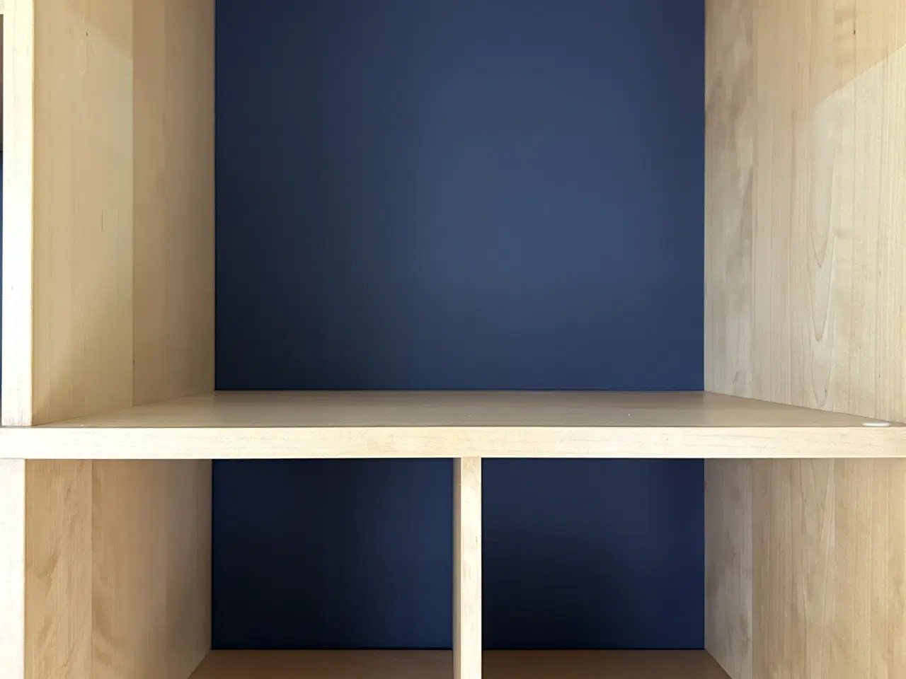 Billede 4 - Velholdt reol i birk med mørkeblå baggrund