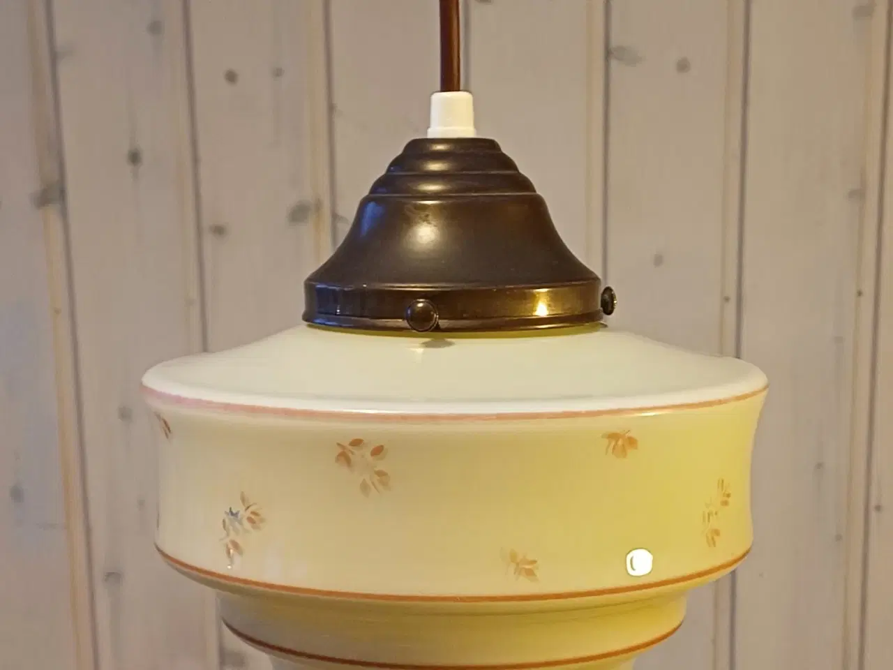 Billede 5 - Vintage/Retro loftlampe med glasskærm