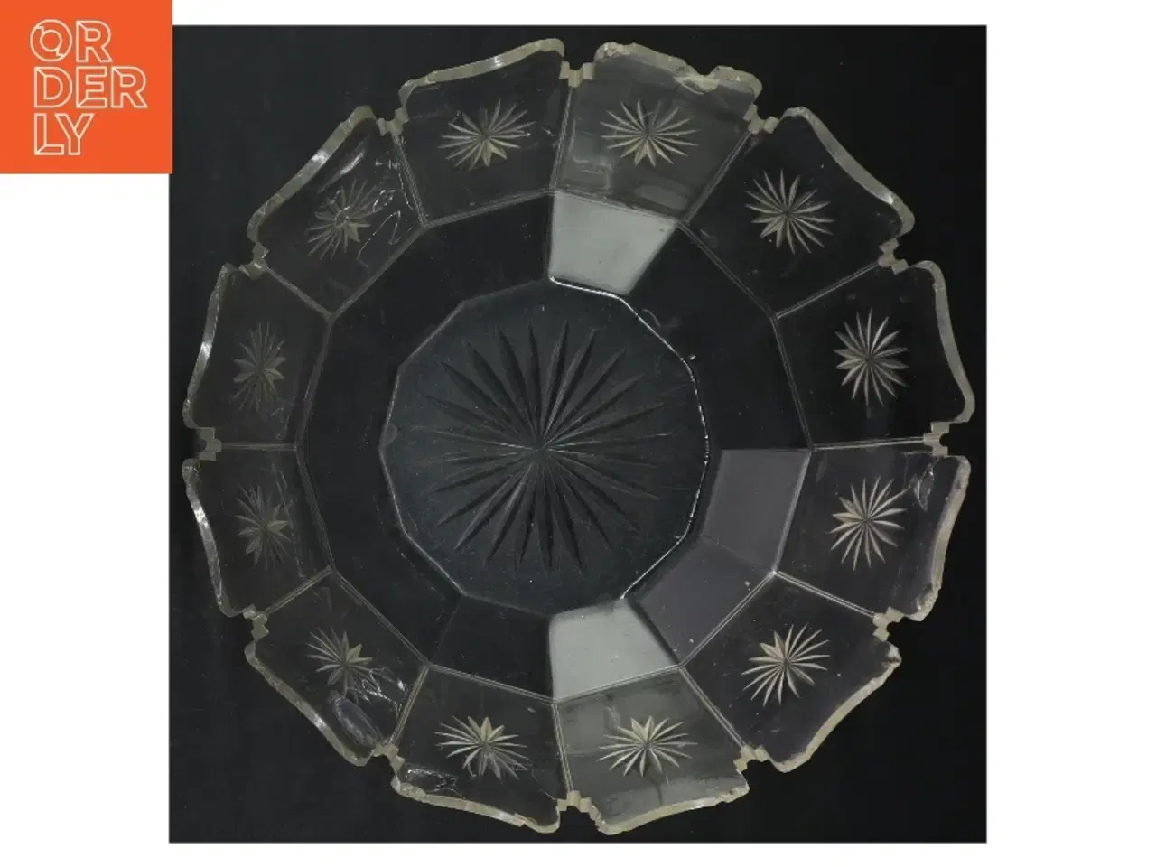 Billede 2 - Dekorativ glasskål (str. Ø. 24 cm)