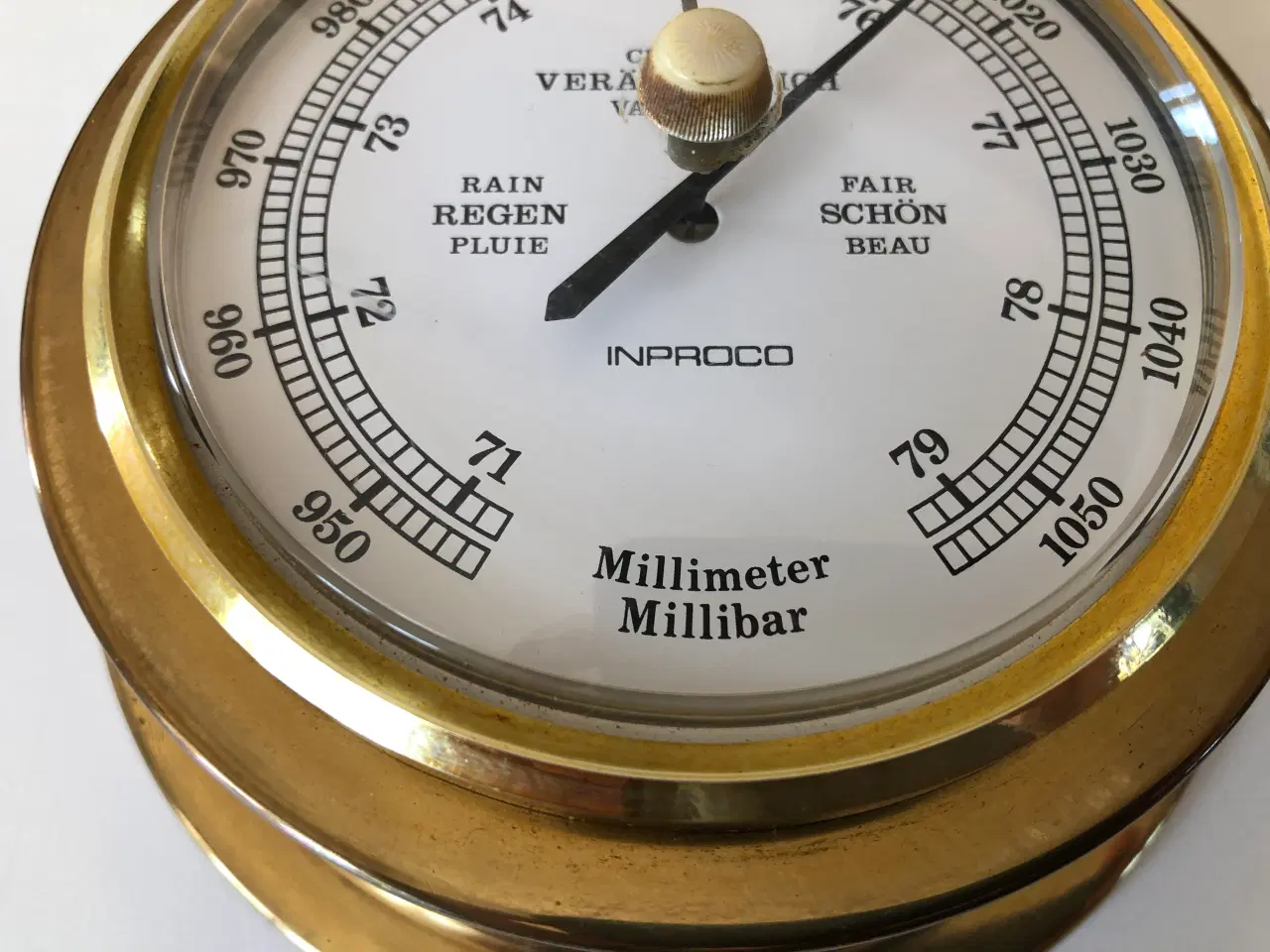 Billede 2 - Skibsbarometer i messing fra Inproco