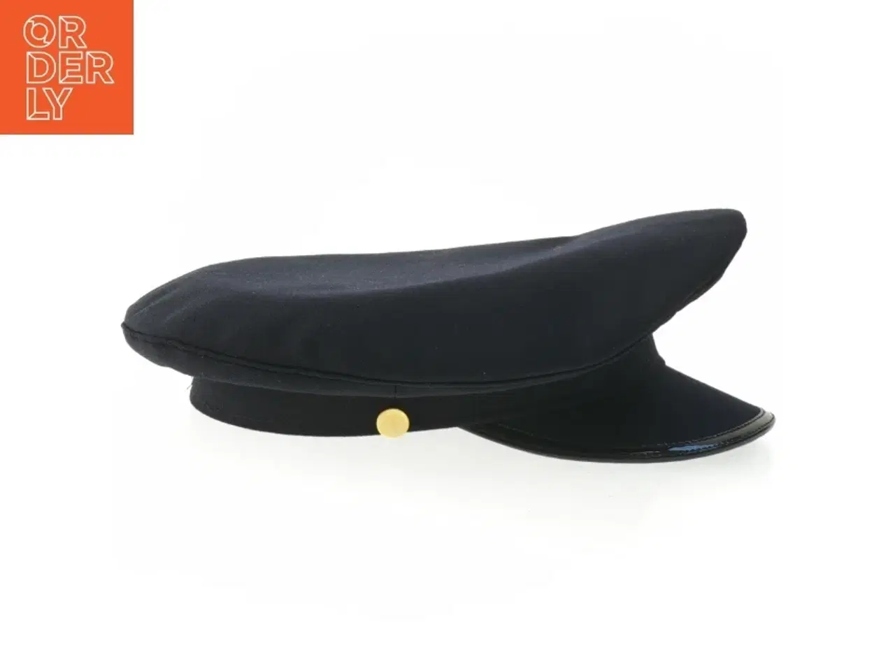 Billede 1 - Sort kasket med gul knap fra C.L.Seifert (str. str 58 cm)