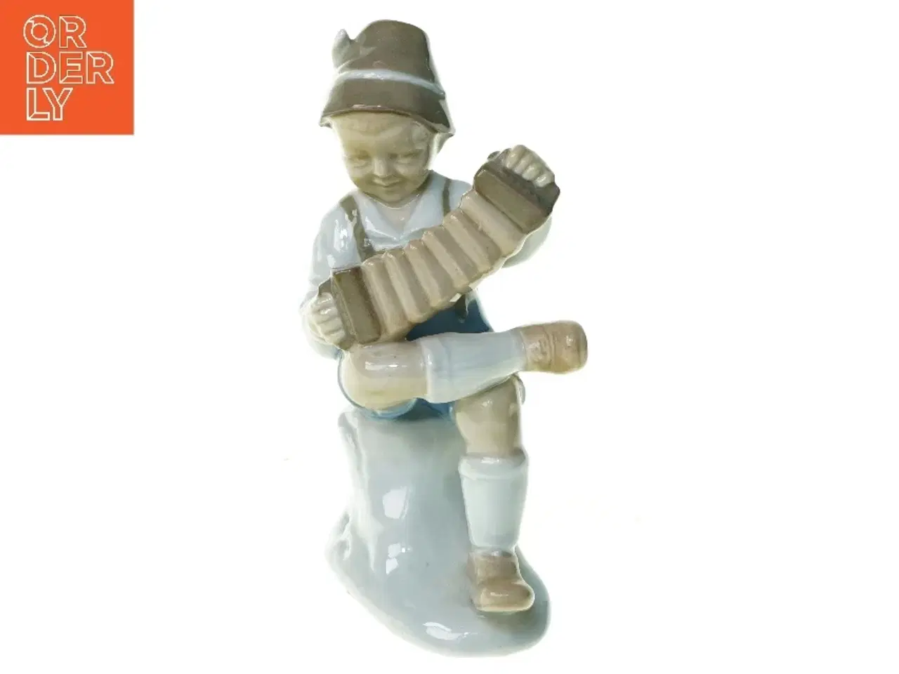 Billede 1 - Figur harmonikaspiller (str. 15 x 5 x 9 cm)