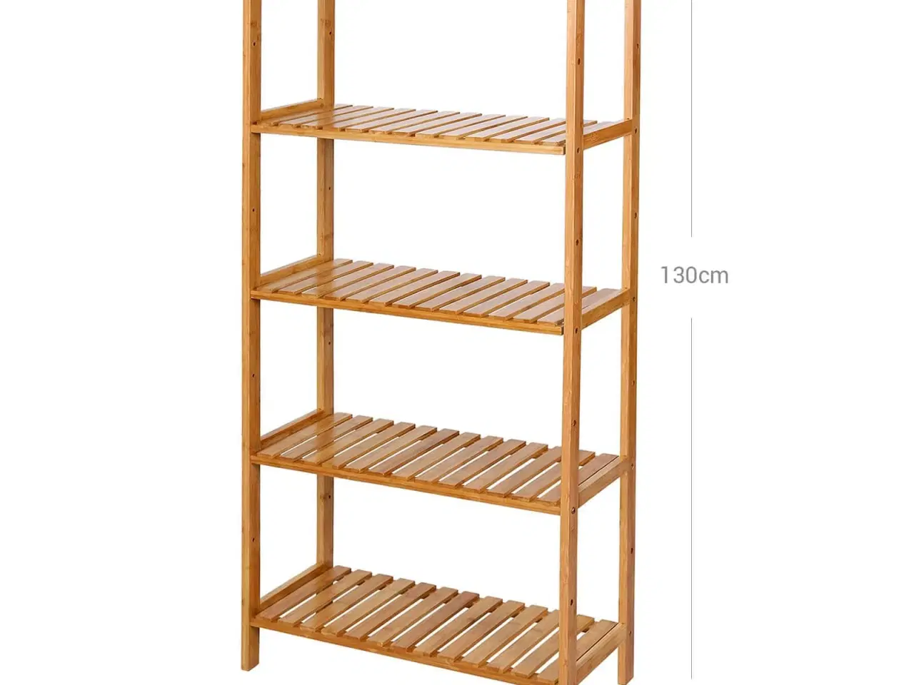 Billede 6 - Reol i bambus med 5 hylder justerbar, natur, 60 × 26 × 130 cm