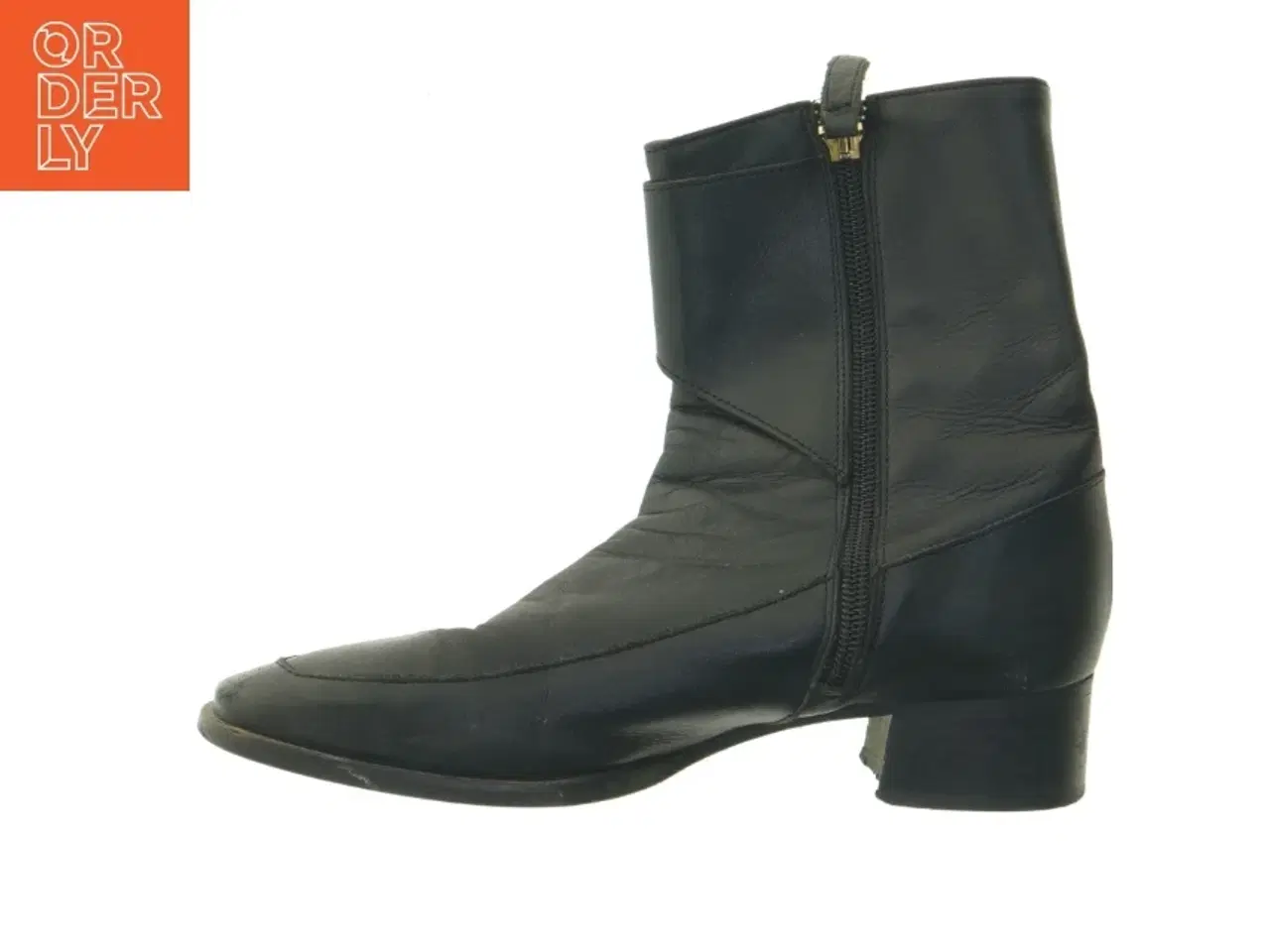 Billede 1 - Sorte læderstøvler (str. 36)