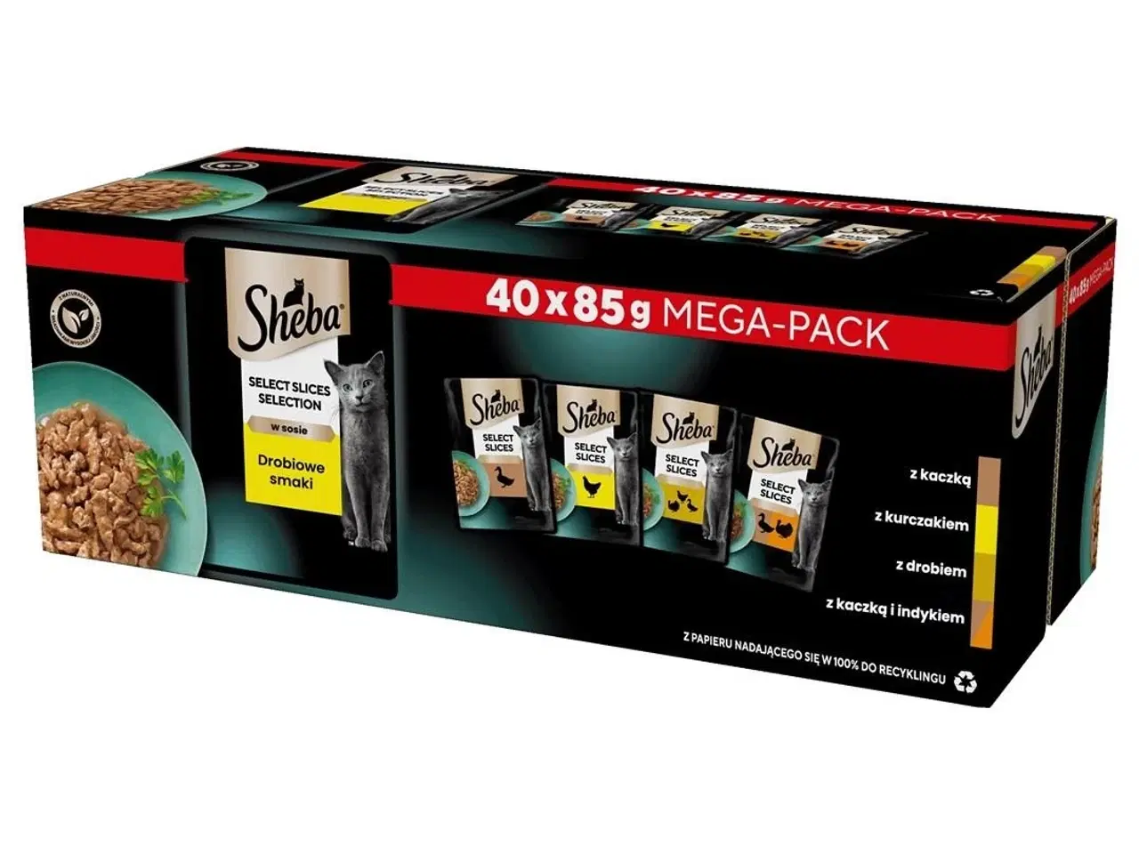 Billede 1 - Vådfoder til kat – Sheba Selection Select Slices Fjerkræsmage, 40 × 85 g