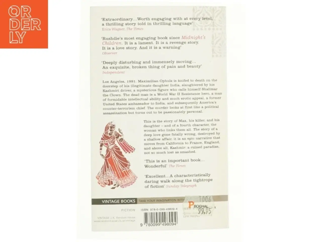 Billede 2 - Shalimar the clown : a novel af Salman Rushdie (Bog)
