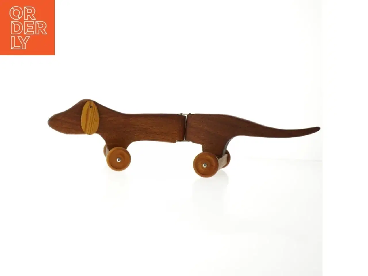 Billede 1 - Håndlavet Træhund på hjul (str. 54 cm)