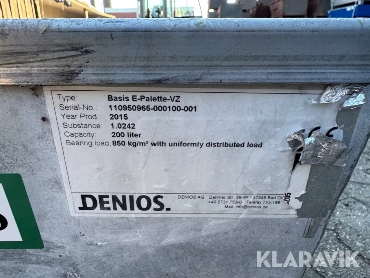 Billede 5 - Opsamlingskar Denios Basis E-palette-VZ