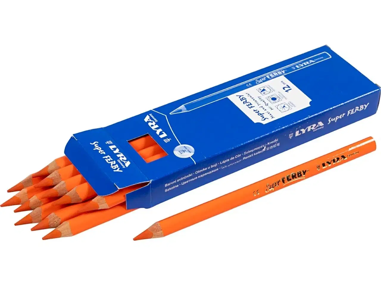 Billede 1 - Super Ferby 1 farveblyanter, L: 18 cm, mine 6,25 mm, orange, 12 stk./ 1 pk.