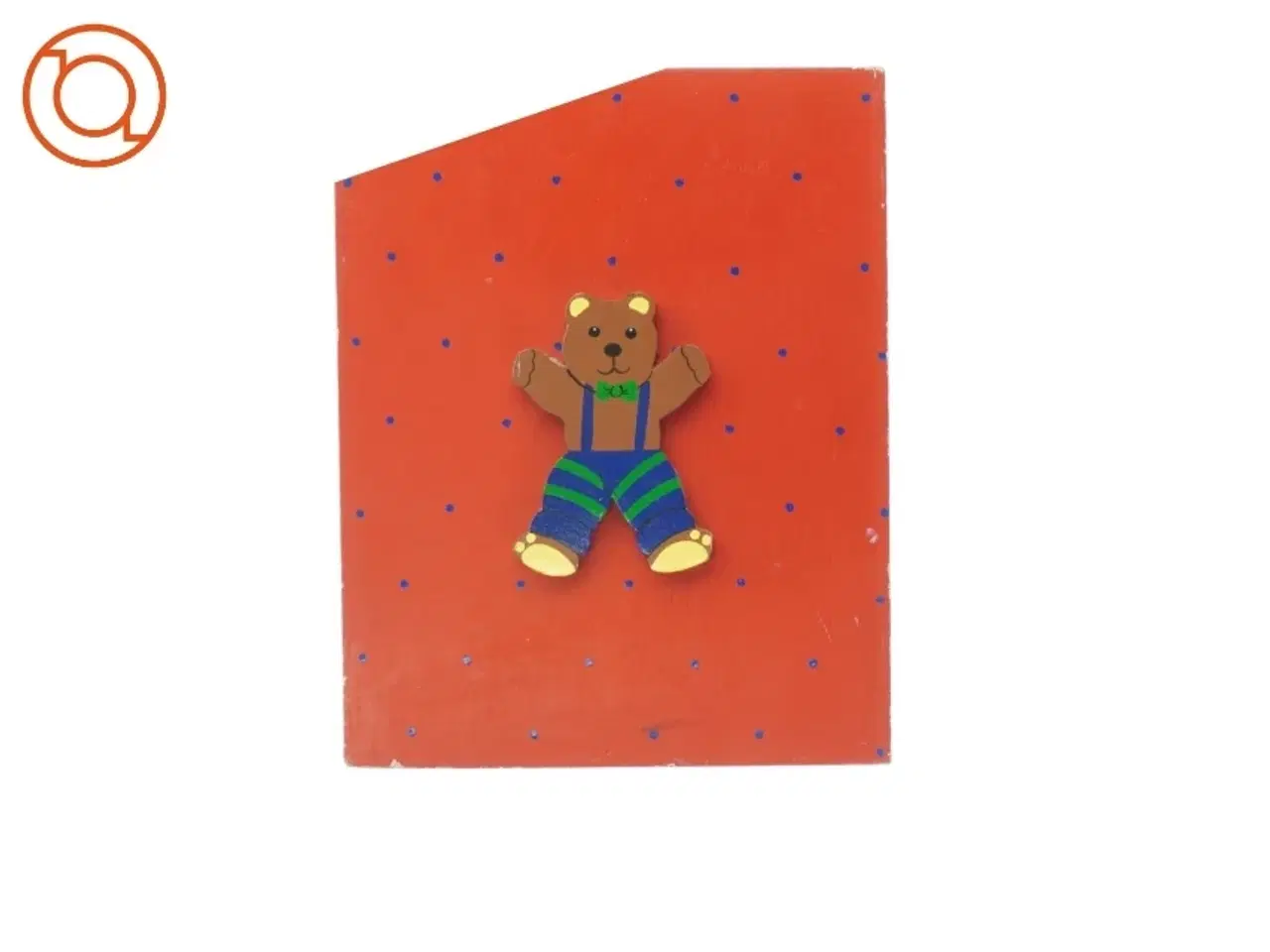 Billede 4 - Rød trækasse med bamse figur (str. 32 x 26 cm)