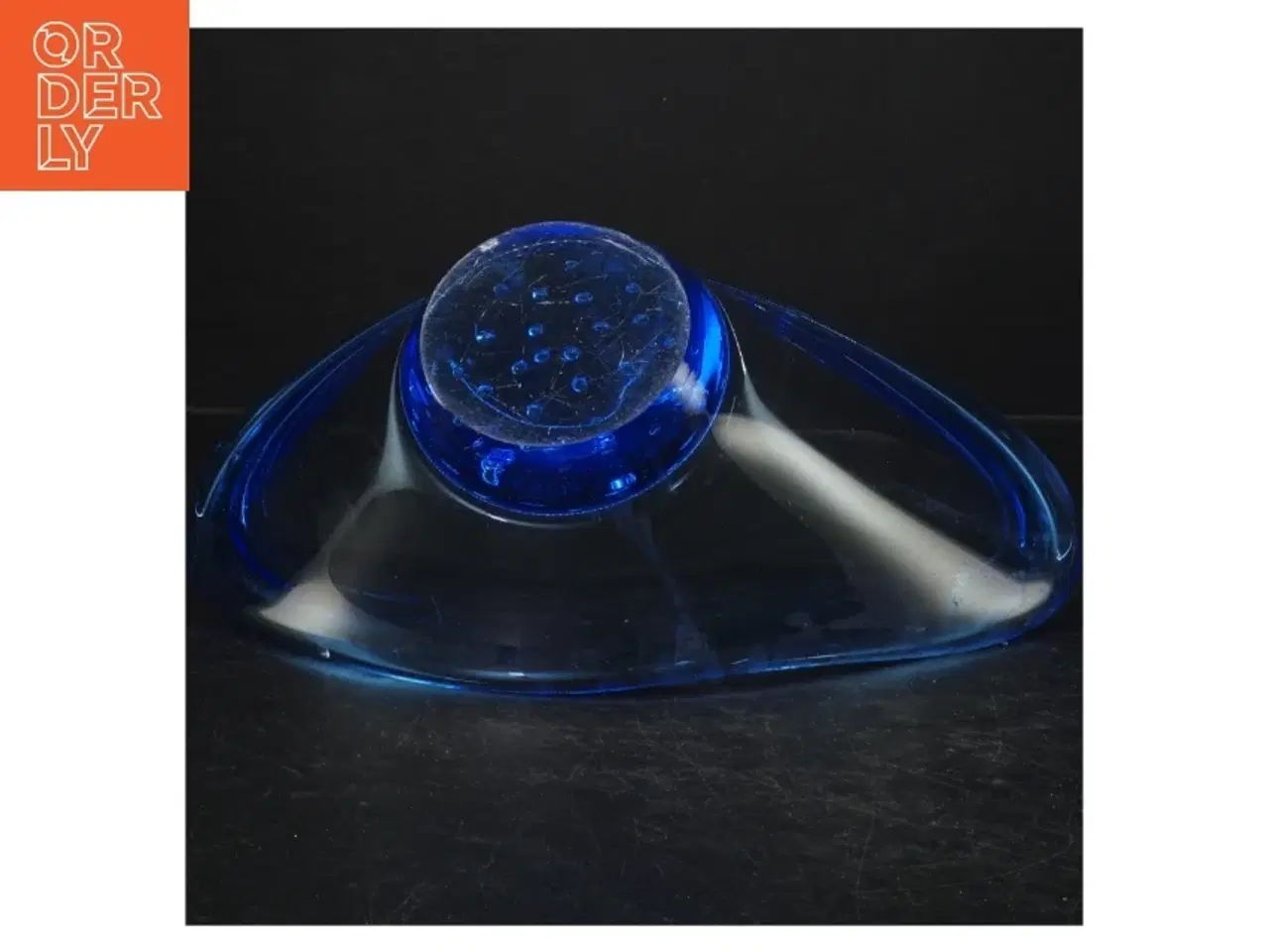 Billede 2 - Blå glasskål (str. 27 cm)