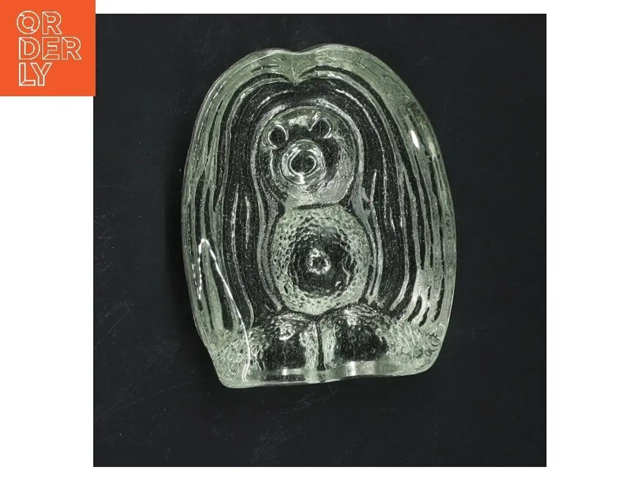 Billede 3 - Orrefors bogstøtte i glas formet som et dyr (str. 10x8 cm)