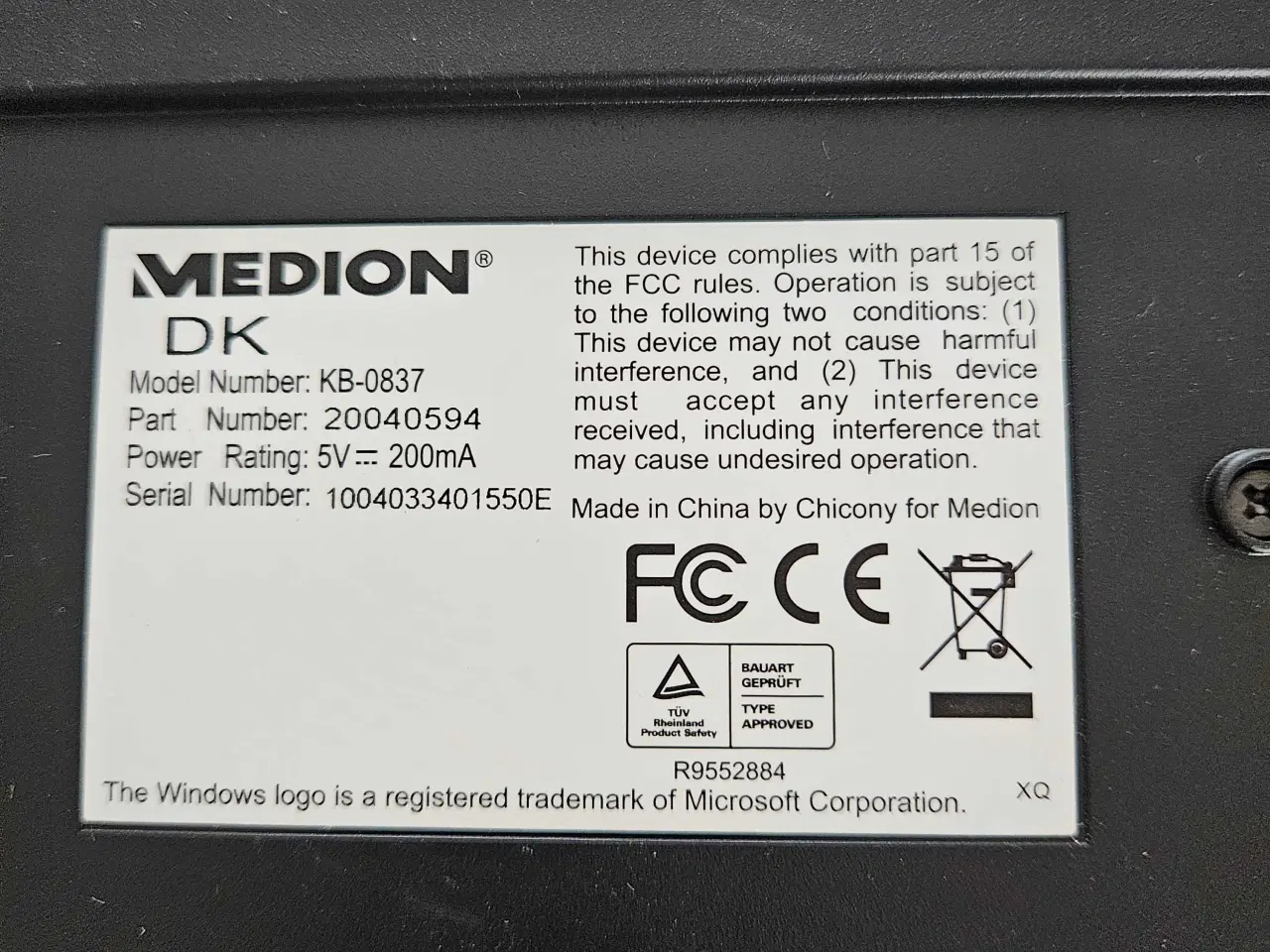 Billede 1 - Medion tastatur