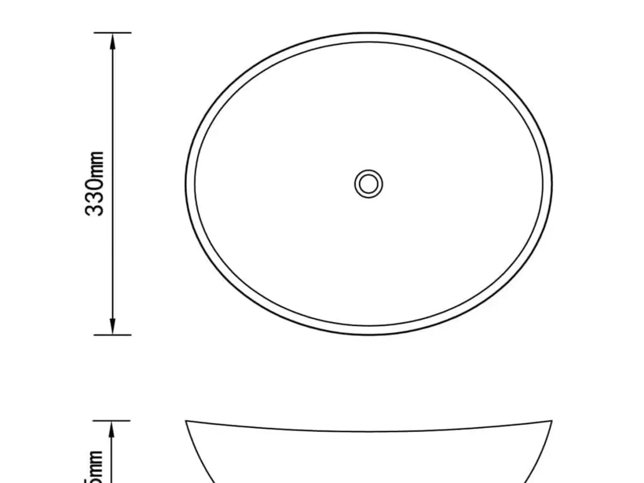 Billede 6 - Luksuriøs håndvask 40x33 cm keramisk oval mat sort