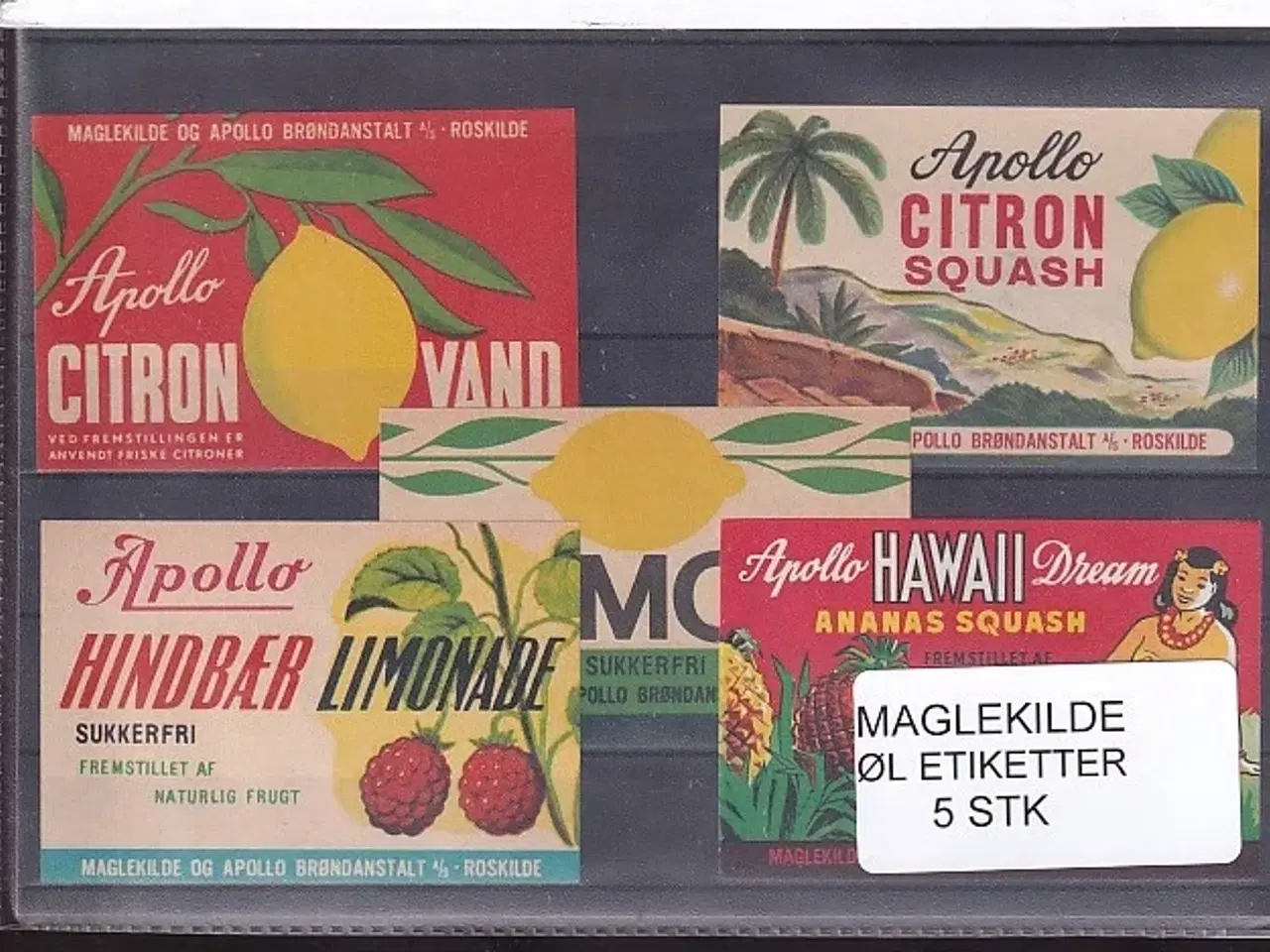 Billede 1 - Etiketter - Maglekilde - Apollo - Roskilde - 5 Stk.
