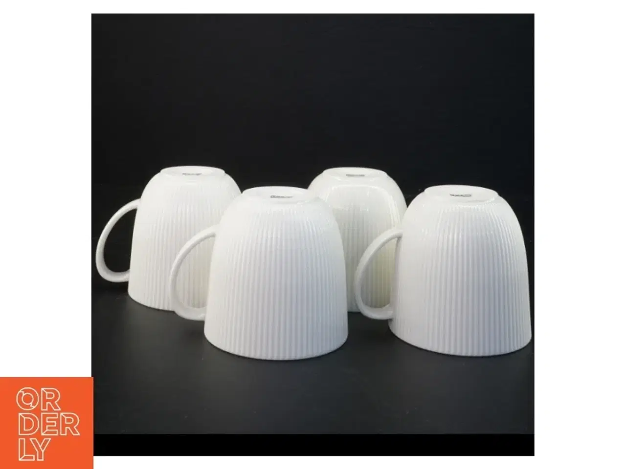 Billede 4 - Hvide kaffekopper med rillet design fra IKEA (str. 9 x 11,5 x 9 cm)