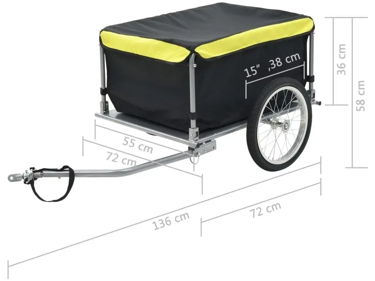 Billede 6 - Cykelvogn 65 kg sort og gul
