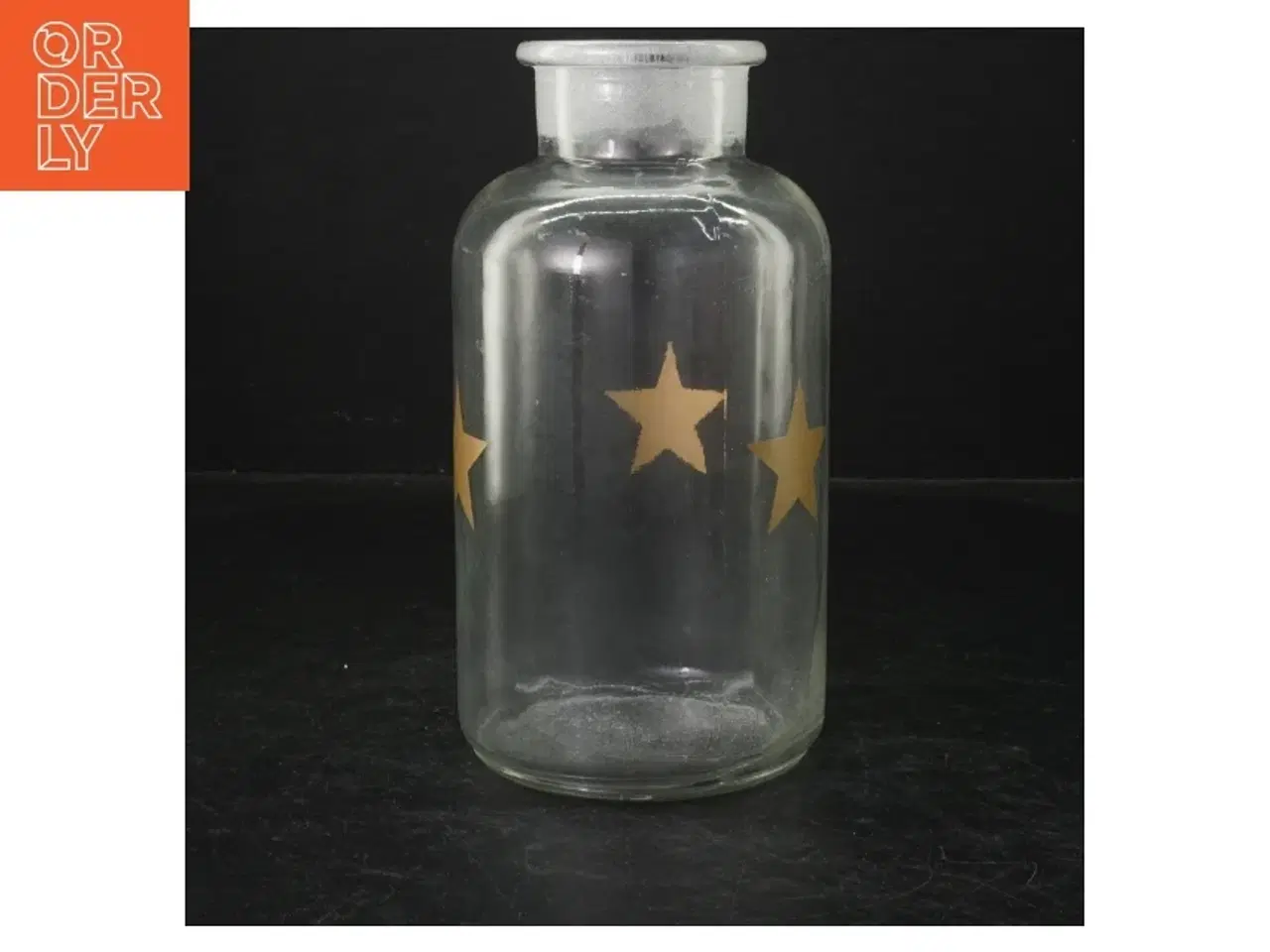 Billede 2 - Glasflaske med stjerner og låg (str. 21 cm)
