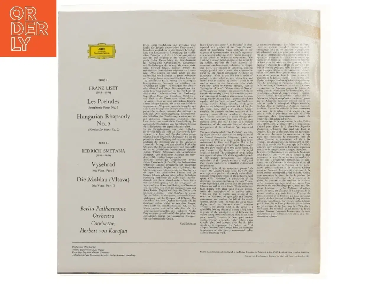 Billede 2 - Liszt og Smetana LP med Berliner Philharmoniker