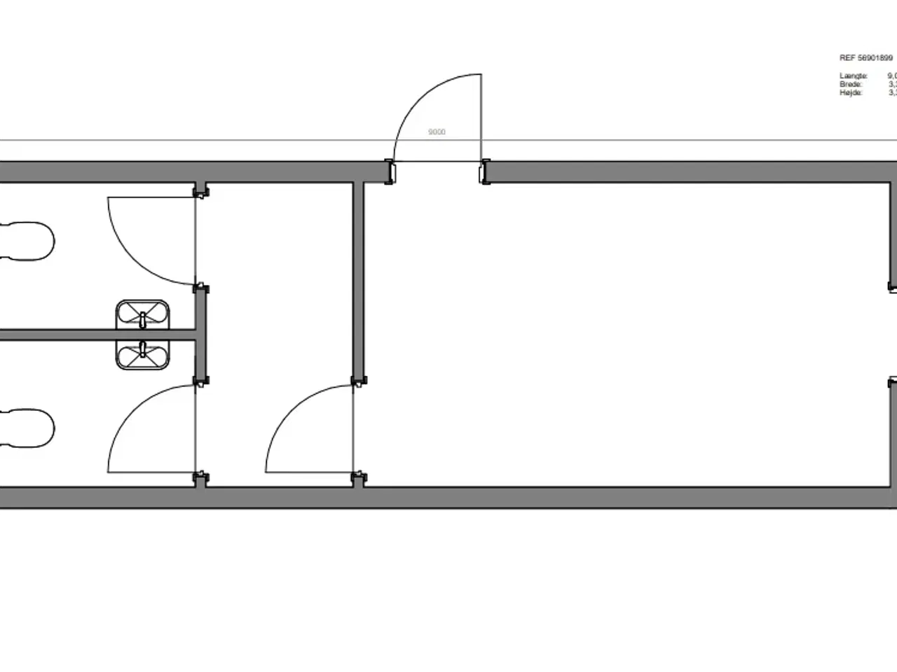 Billede 3 - Ref: 56901899 Kontormodul med toiletter