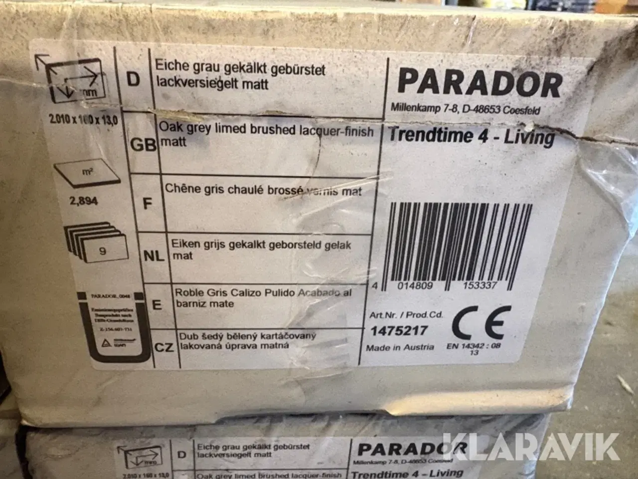 Billede 4 - Lamel Parket gulv Parador Grå eg kalk