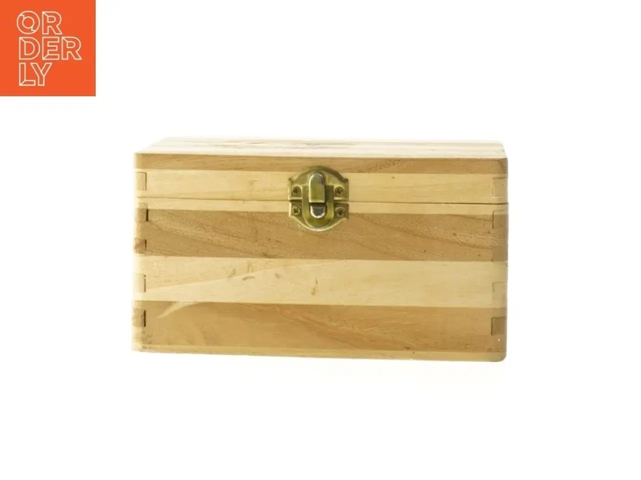 Billede 5 - Trææske med små glasfigurer (str. 9x17x11 cm)