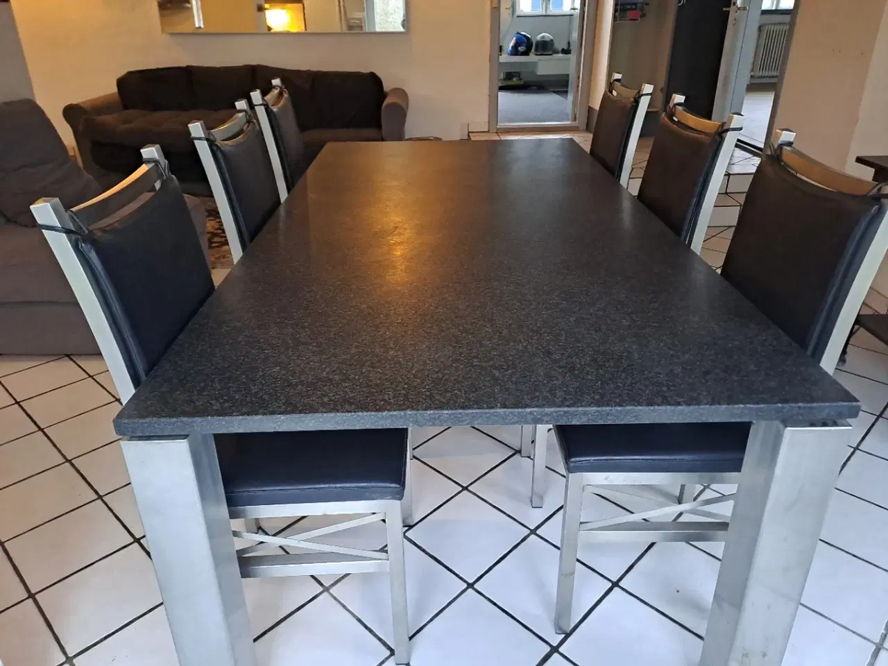 Billede 8 - Marmor bord og 6 stoæe