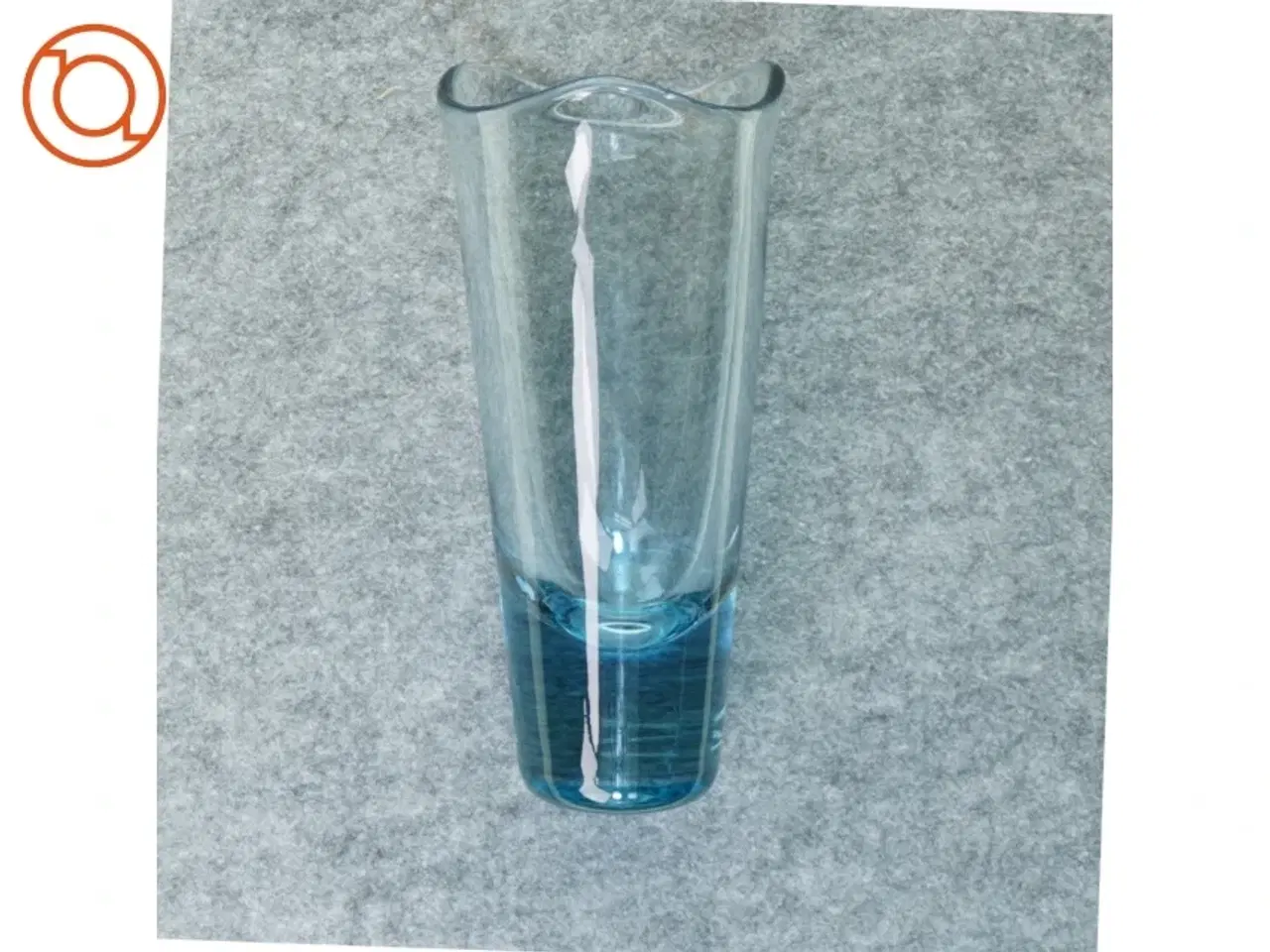 Billede 1 - Aqua blå Glas Vase fra Holmegaard (str. 25 x 13 cm)